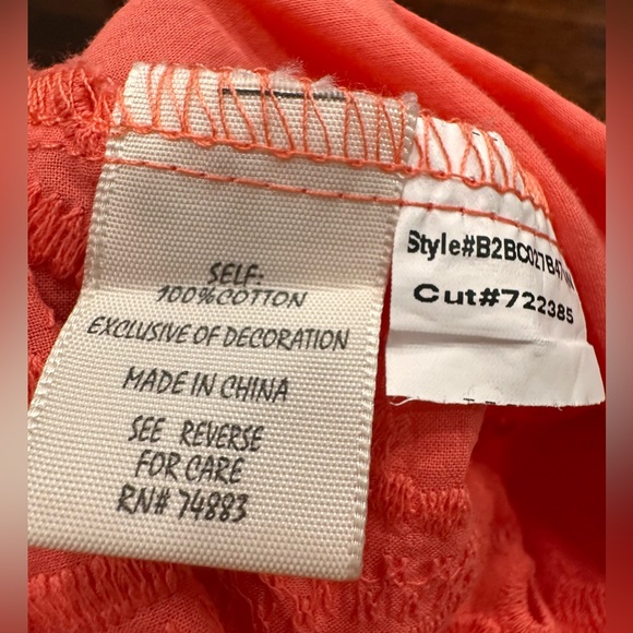 Adiva 100% Cotton Eyelet Coral Top - Picture 4 of 5